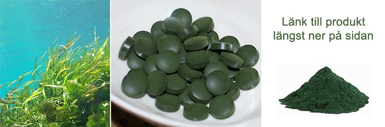 Alger och spirulinatabletter